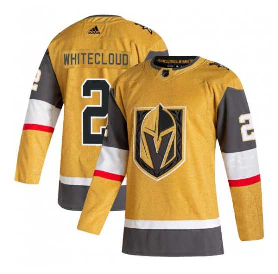 Mens Vegas Golden Knights #2 Zach Whitecloud Gold Stitched Jersey Dzhi